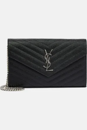 Saint Laurent Cassandre matelasse leather wallet on chain