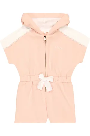 Chloé Hooded cotton playsuit