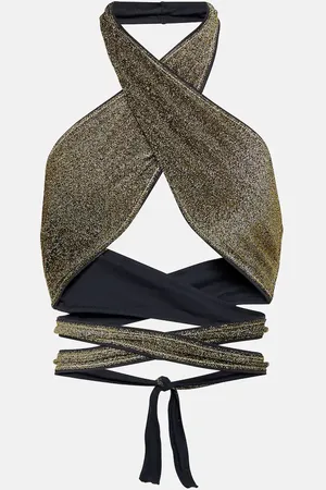 Reina Olga LurexÂ® halter-neck bikini top