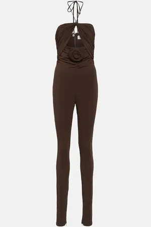 MAGDA BUTRYM Floral-applique cutout jersey jumpsuit