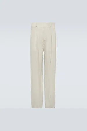 Bottega Veneta Wool and silk-blend mouline wide-leg pants