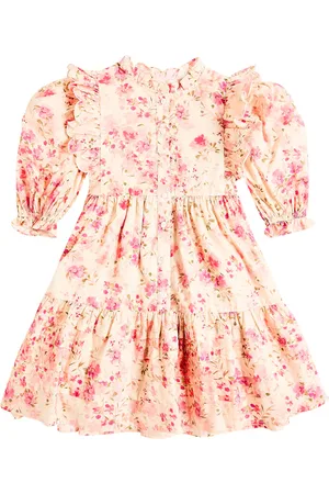 Petite Amalie Ruffled floral cotton voile dress