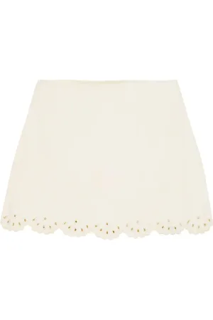 Chloé Scalloped wool-blend skirt