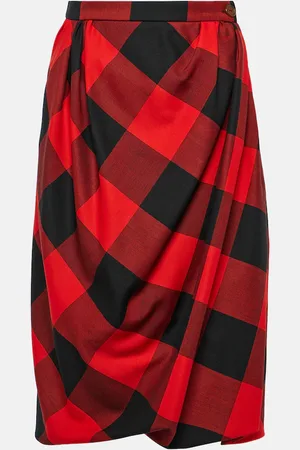 Vivienne Westwood Drunken Drape virgin wool midi skirt