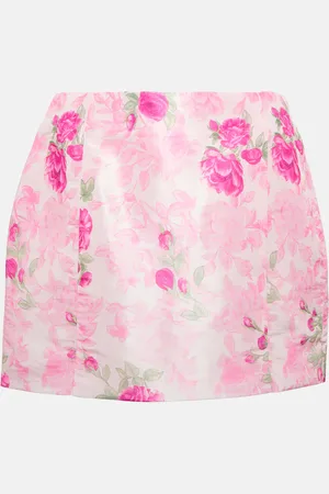 LOVESHACKFANCY Charma floral taffeta miniskirt