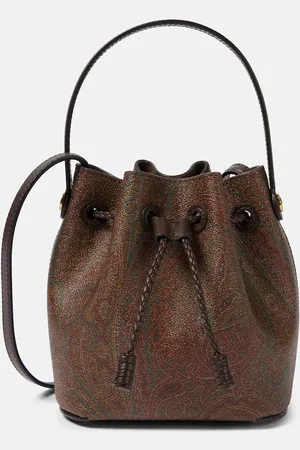 Etro Mini paisley jacquard and canvas bucket bag