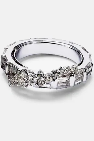 Ananya Scatter 18kt white gold ring with sapphires and diamonds