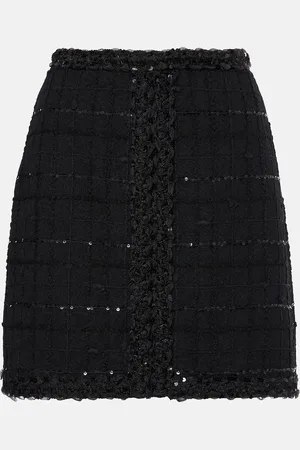 Giambattista Valli Sequined wool-blend boucle miniskirt