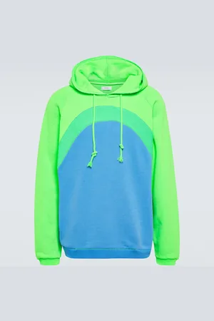 ERL Rainbow boucle trimmed cotton hoodie