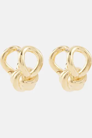 Bottega Veneta Knot -plated sterling silver hoop earrings