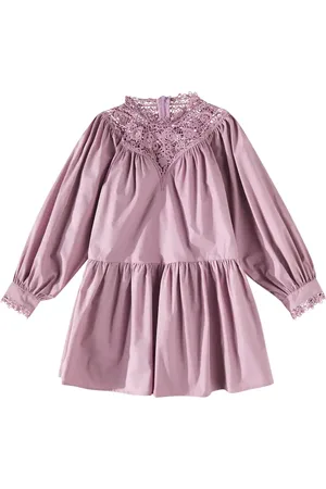 Petite Amalie Applique cotton poplin dress