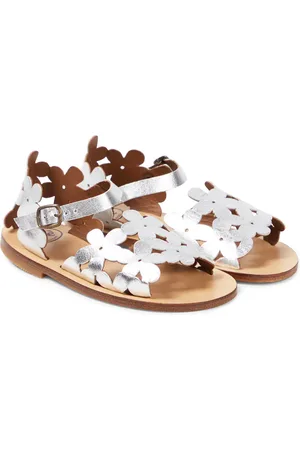 PèPè Laminato floral metallic leather sandals