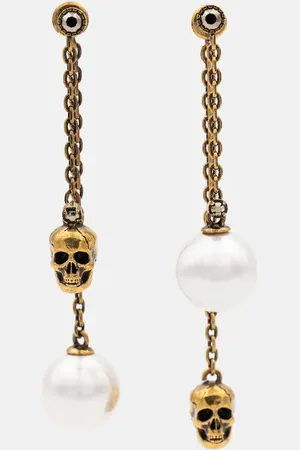 Alexander McQueen Faux pearl and skull earrings