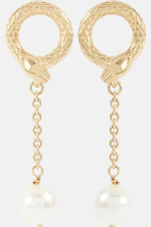 Chloé Snake faux pearls drop earrings