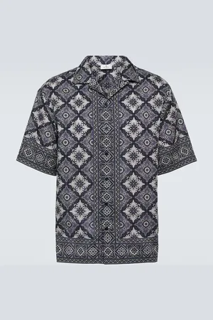 Etro Printed cotton bowling shirt