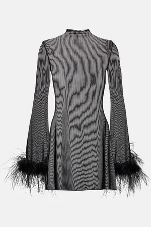 Oseree Feather-trimmed minidress