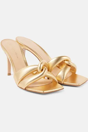 Gianvito Rossi Amour 85 metallic leather mules