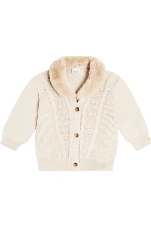 Donsje Naem faux fur-trimmed cotton cardigan