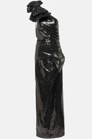 Nina Ricci Sequined one-shoulder gown