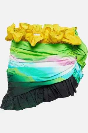 AREA Ombre ruffled miniskirt
