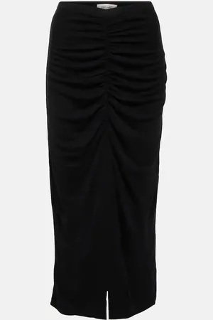 Diane von Furstenberg Callisto ruched wool-blend midi skirt