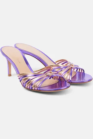 Gianvito Rossi 70 metallic leather mules