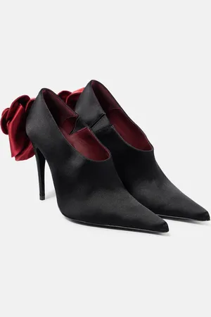MAGDA BUTRYM Floral-applique satin pumps