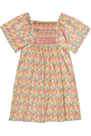 BONPOINT Floral smocked cotton dress