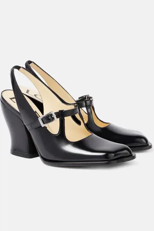 Loewe Onda brushed leather slingback pumps