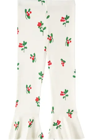 Mini Rodini Lingonberries cotton jersey flared pants