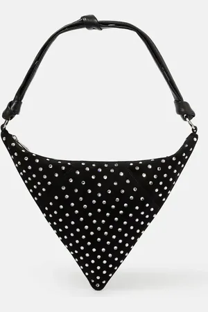 Amina Muaddi Cameron embellished suede shoulder bag