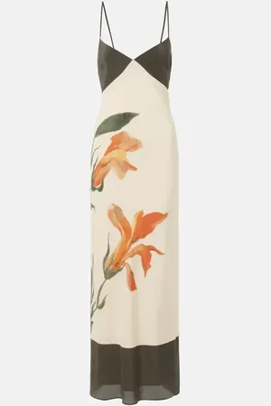 SIR Constance floral silk crepe de chine slip dress