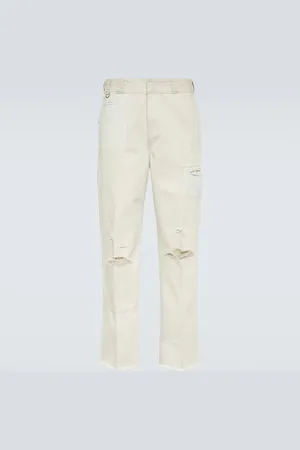 UNDERCOVER Distressed straight-leg cotton pants