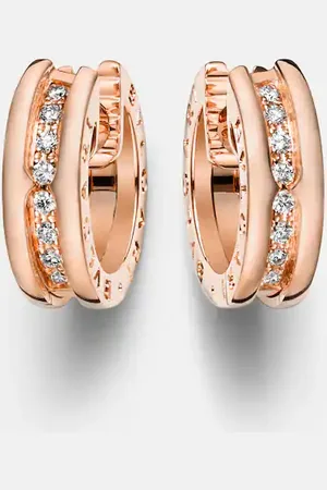 Bvlgari B.zero1 18kt rose earrings with diamonds
