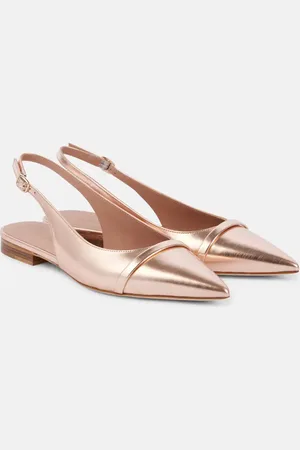 MALONE SOULIERS Jama metallic leather slingback ballet flats