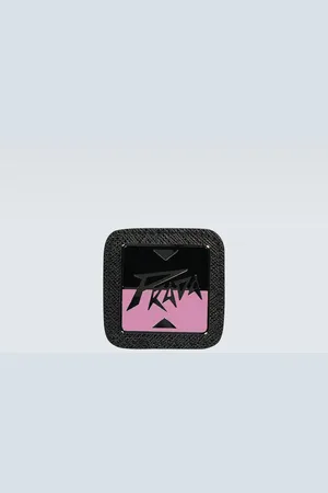 Prada Leather-trimmed logo badge