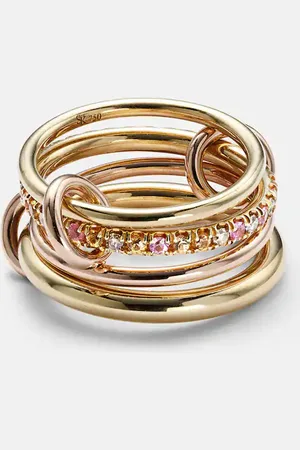 SPINELLI KILCOLLIN Nimbus 18kt and rose linked rings with sapphires and diamonds