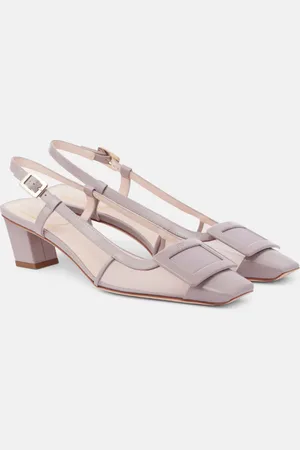 Roger Vivier Belle Vivier mesh and leather slingback pumps