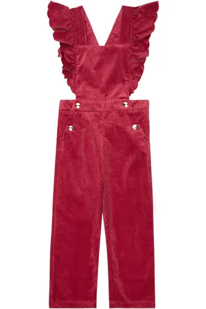 Chloé Ruffled cotton corduroy dungarees