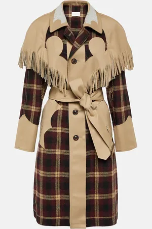 Maison Margiela Fringed checked trench coat