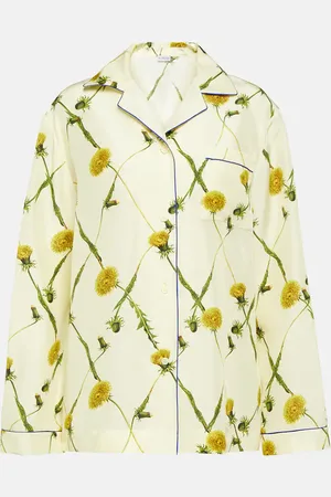 Burberry Floral silk poplin pajama shirt