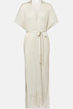 Max Mara Zarelia fringed lame kaftan
