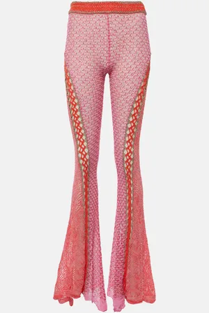 Roberta Einer Open-knit cotton flared trousers