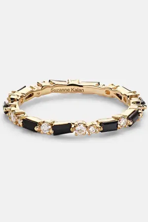 Suzanne Kalan 18kt gold ring with diamonds and sapphires