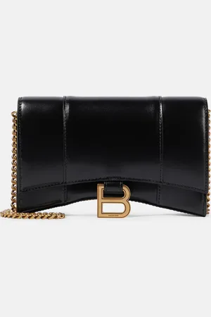 Balenciaga Hourglass leather wallet on chain