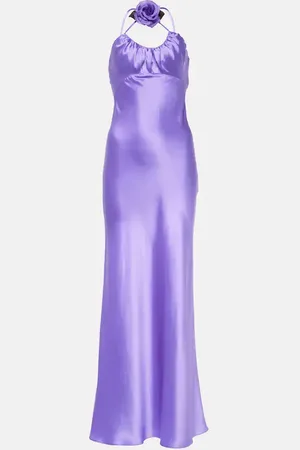 RODARTE Floral-applique silk charmeuse gown