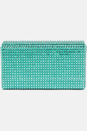 Amina Muaddi Paloma Micro embellished satin clutch