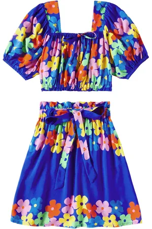 FÁBULA Saia Cor-De-Flor cotton top and skirt set