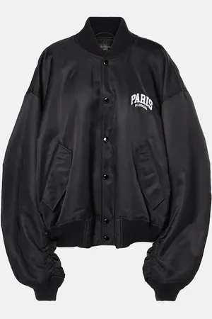 Balenciaga Paris satin varsity jacket