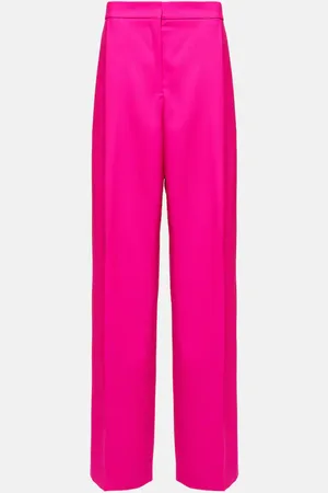 Oscar de la Renta Pleated high-rise wool and mohair pants